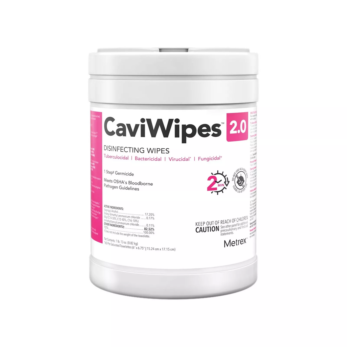CaviWipes 2.0 Surface Disinfectant Wipe Canister