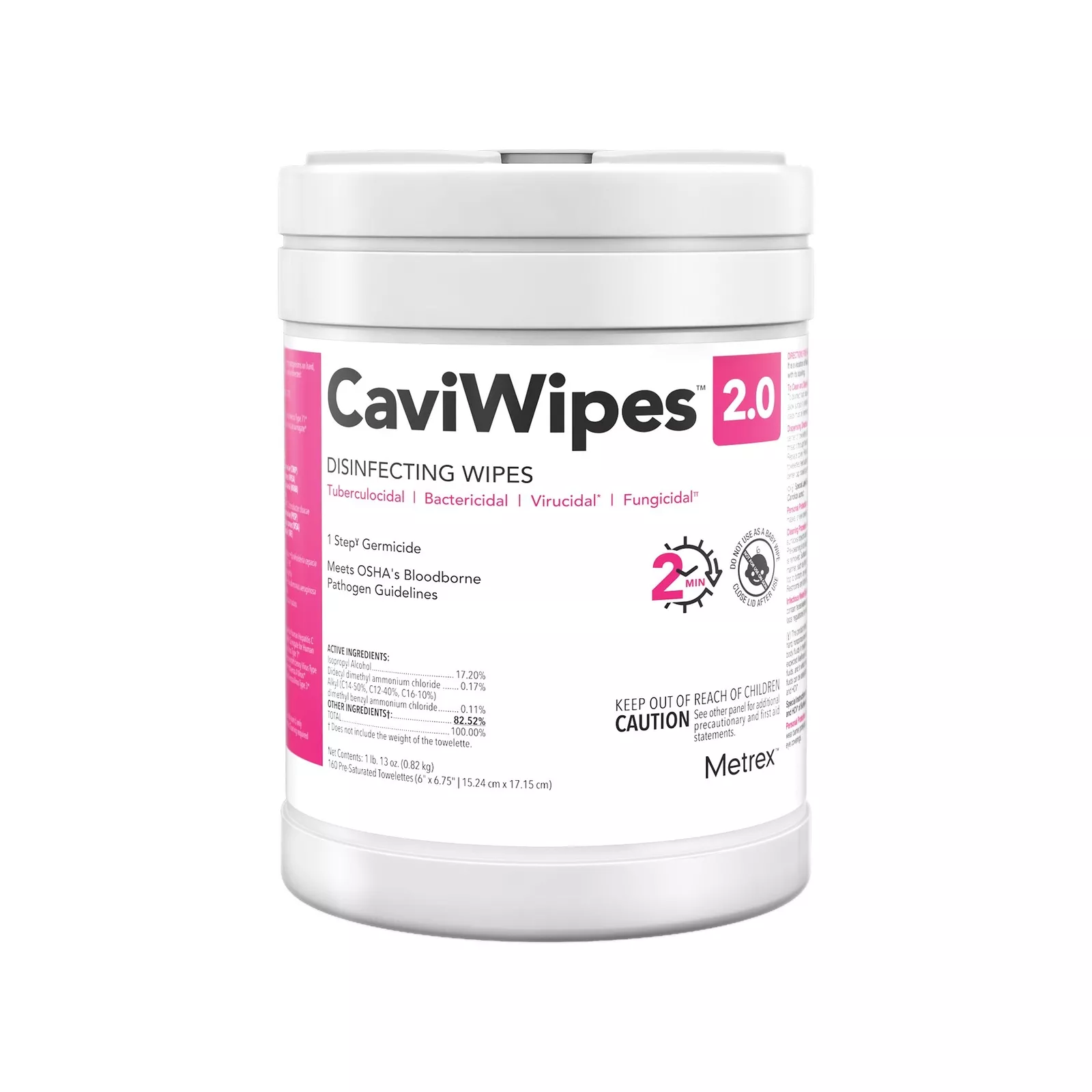 CaviWipes 2.0 Surface Disinfectant Wipe Canister