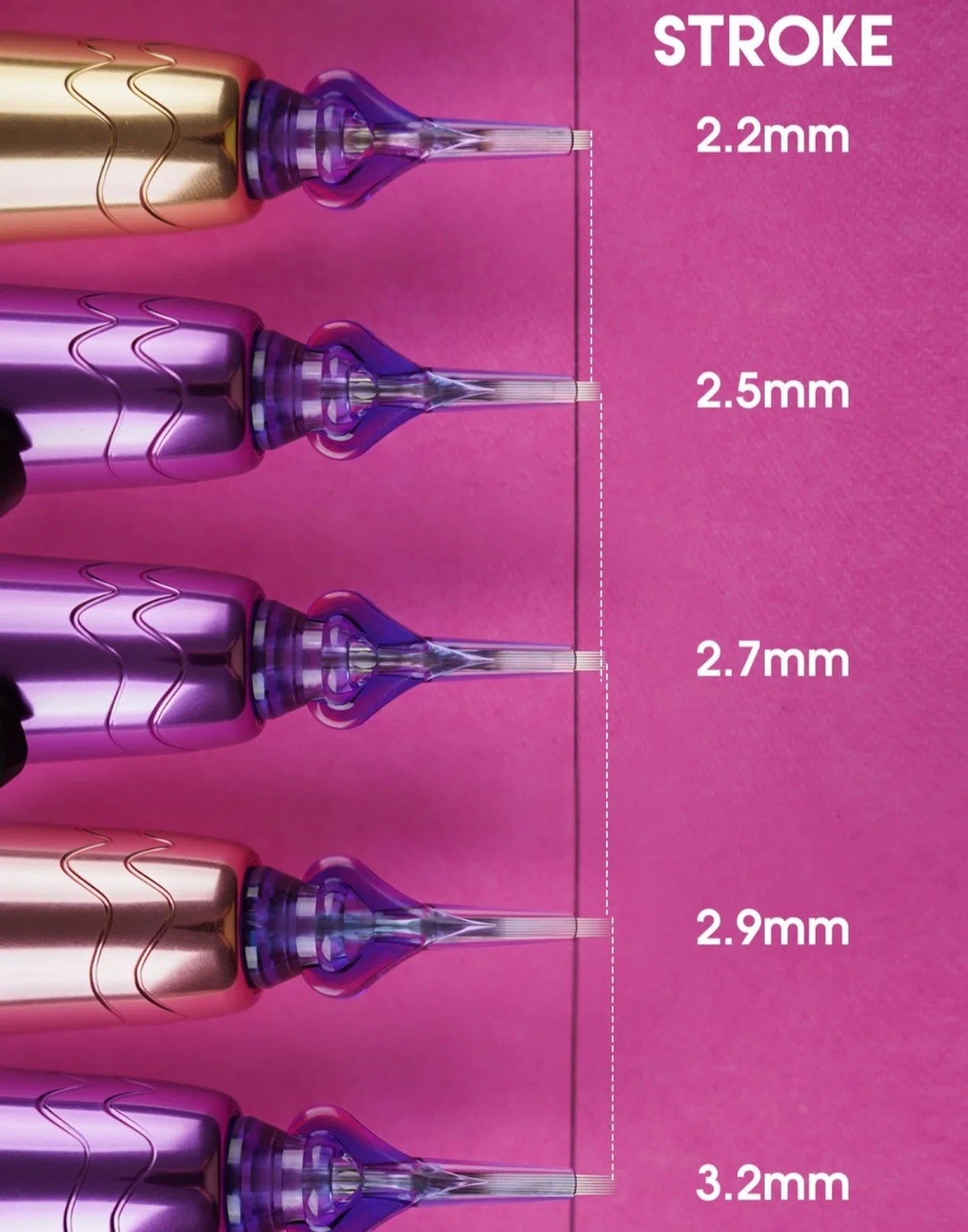 Mast P60 - Wireless Tattoo Pen Machine With 2.2-3.2MM Adjustable Stroke (Gold)