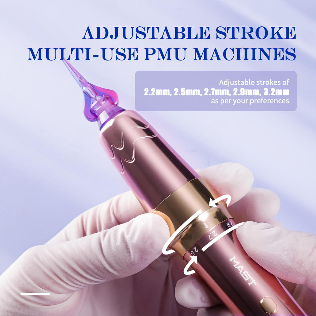 Mast P60 Wireless Tattoo Pen Machine With 2.2-3.2MM Adjustable Stroke (Pink)