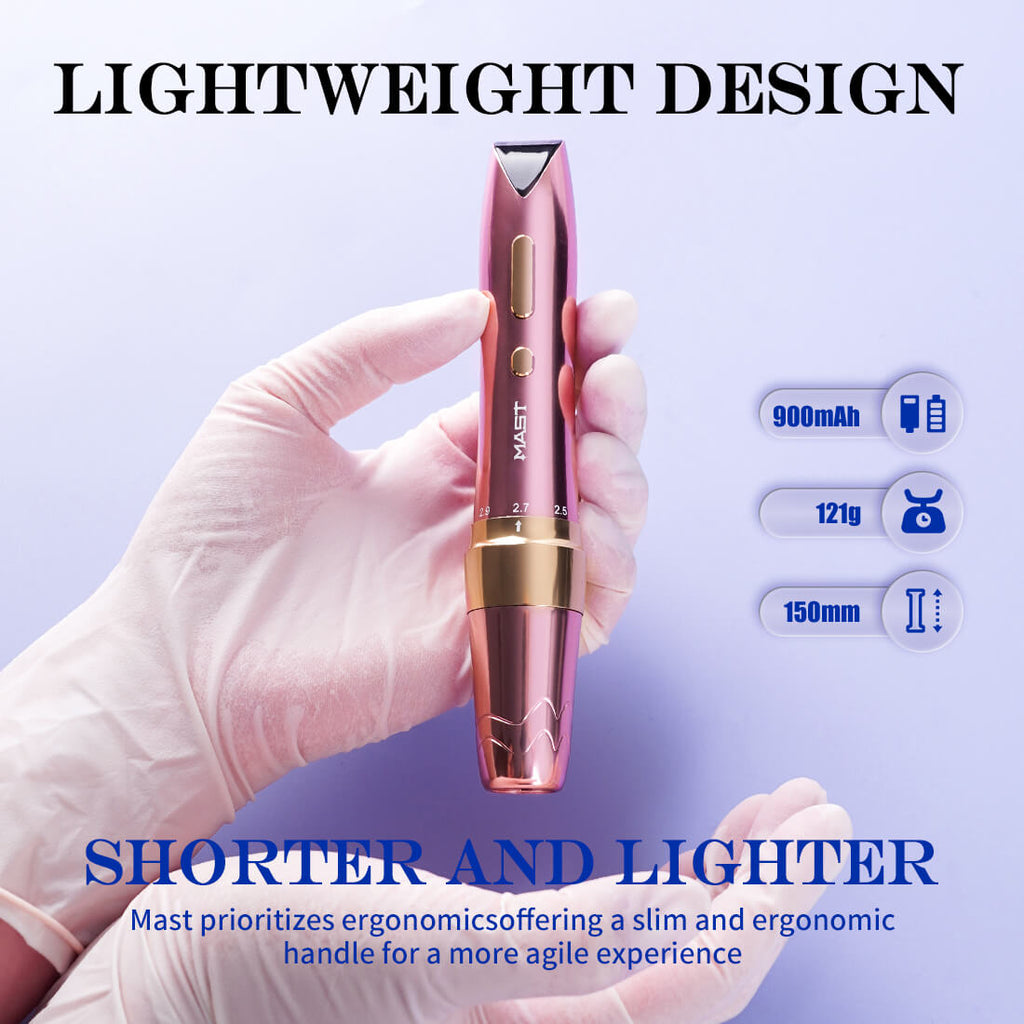 Mast P60 - Wireless Tattoo Pen Machine With 2.2-3.2MM Adjustable Stroke (Gold)