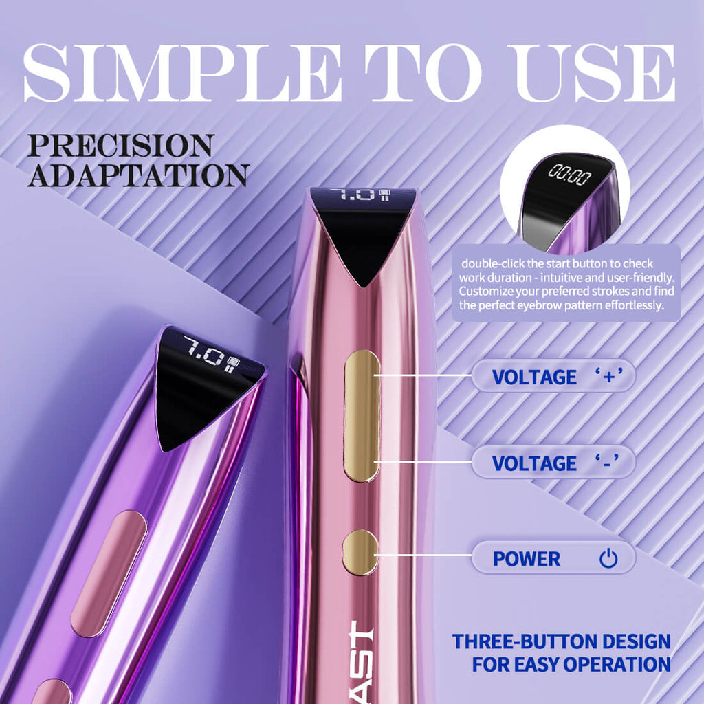 Mast P60 - Wireless Tattoo Pen Machine With 2.2-3.2MM Adjustable Stroke (Gold)