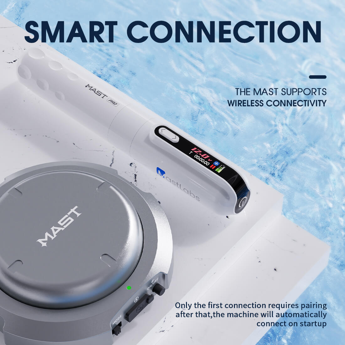 Mast Y22 Pro - Wireless Tattoo Machine With 3.0MM Stroke + Bluetooth (White)